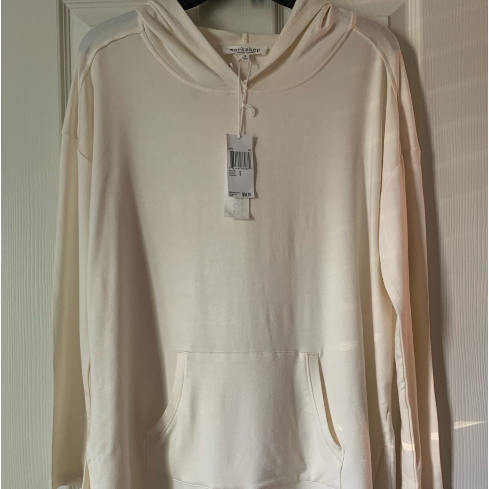 Workshop Republic Off White Hooded Pull over w/ front pockets